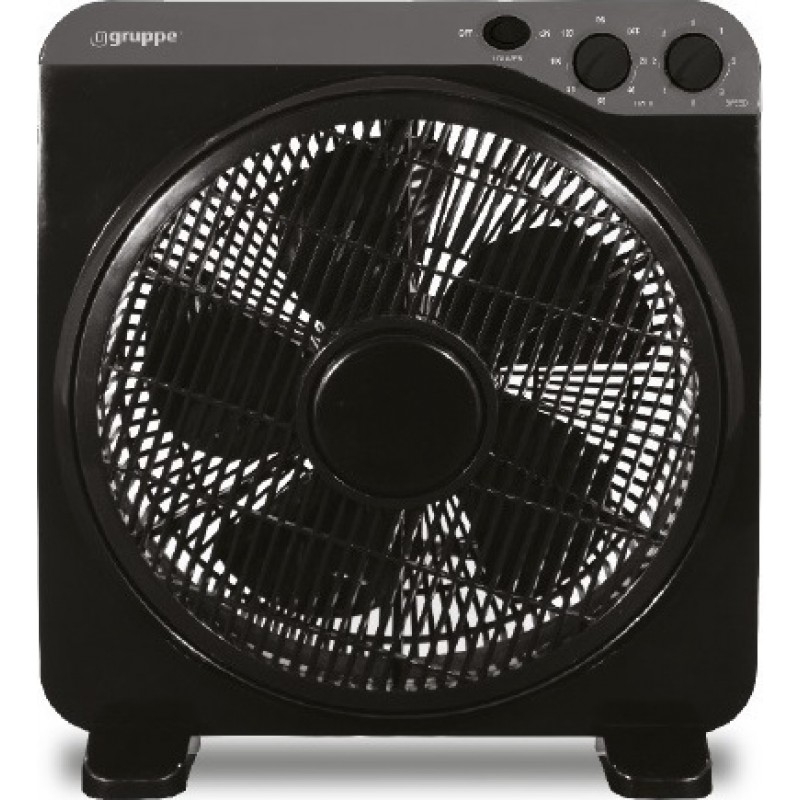 Gruppe KYT-12DII-BL Ανεμιστήρας Box Fan με 3 Ταχύτητες Λειτουργίας 30cm 60W Μαύρο